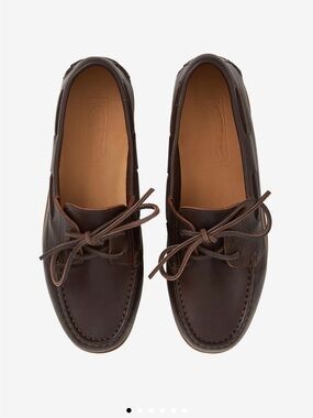 Anglo Italian Brown Calf Leather Boat Shoe / Loafer - 10.5 - Handmade in Italy